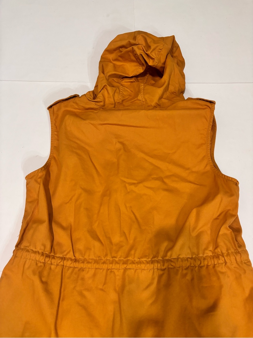 1. Zenana Outfitters Sleeveless Hooded Drawstring Vest - Orange - Picture 10 of 10